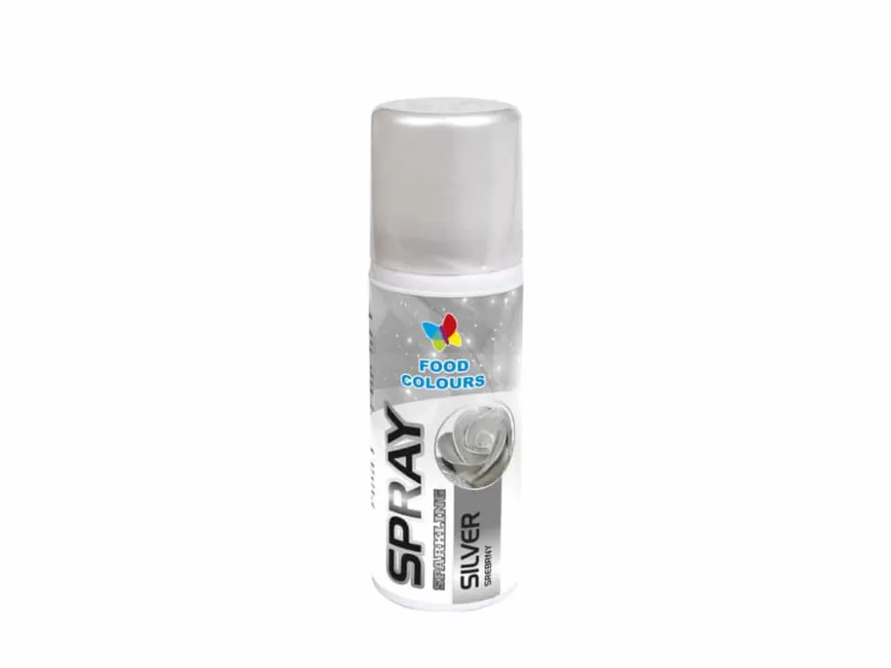 Barva ve spreji Food Colours Silver (50 ml) Stříbrná