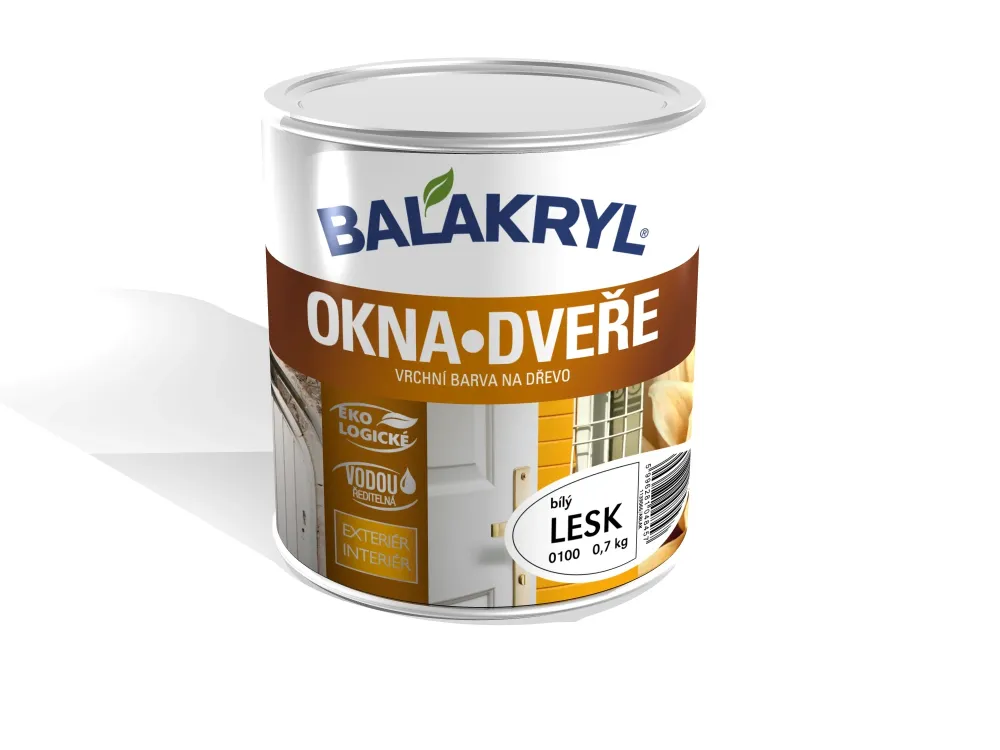 BALAKRYL OKNA DVEŘE vodou ředitelná akrylátová barva na dřevo