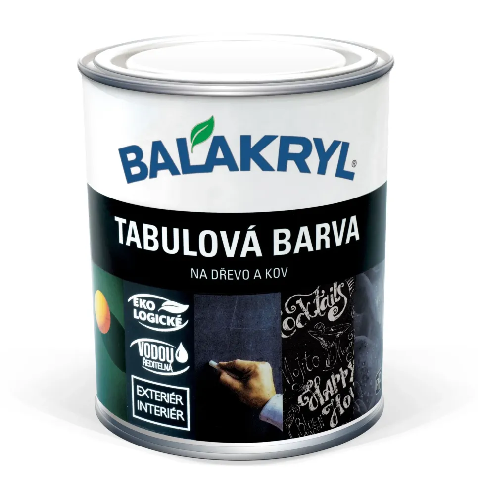 BALAKRYL TABULOVÁ BARVA vodou ředitelná rychleschnoucí barva na dřevo kov