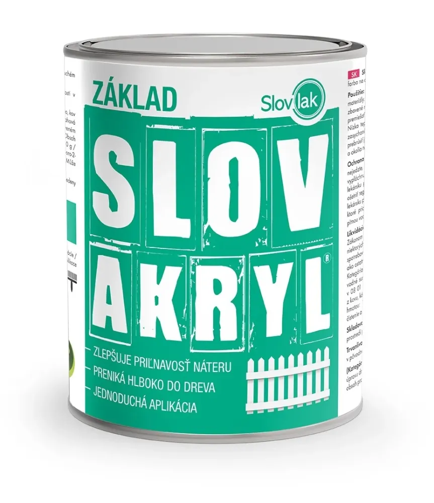 SLOVAKRYL PROFI ZÁKLAD bílá barva na dřevo