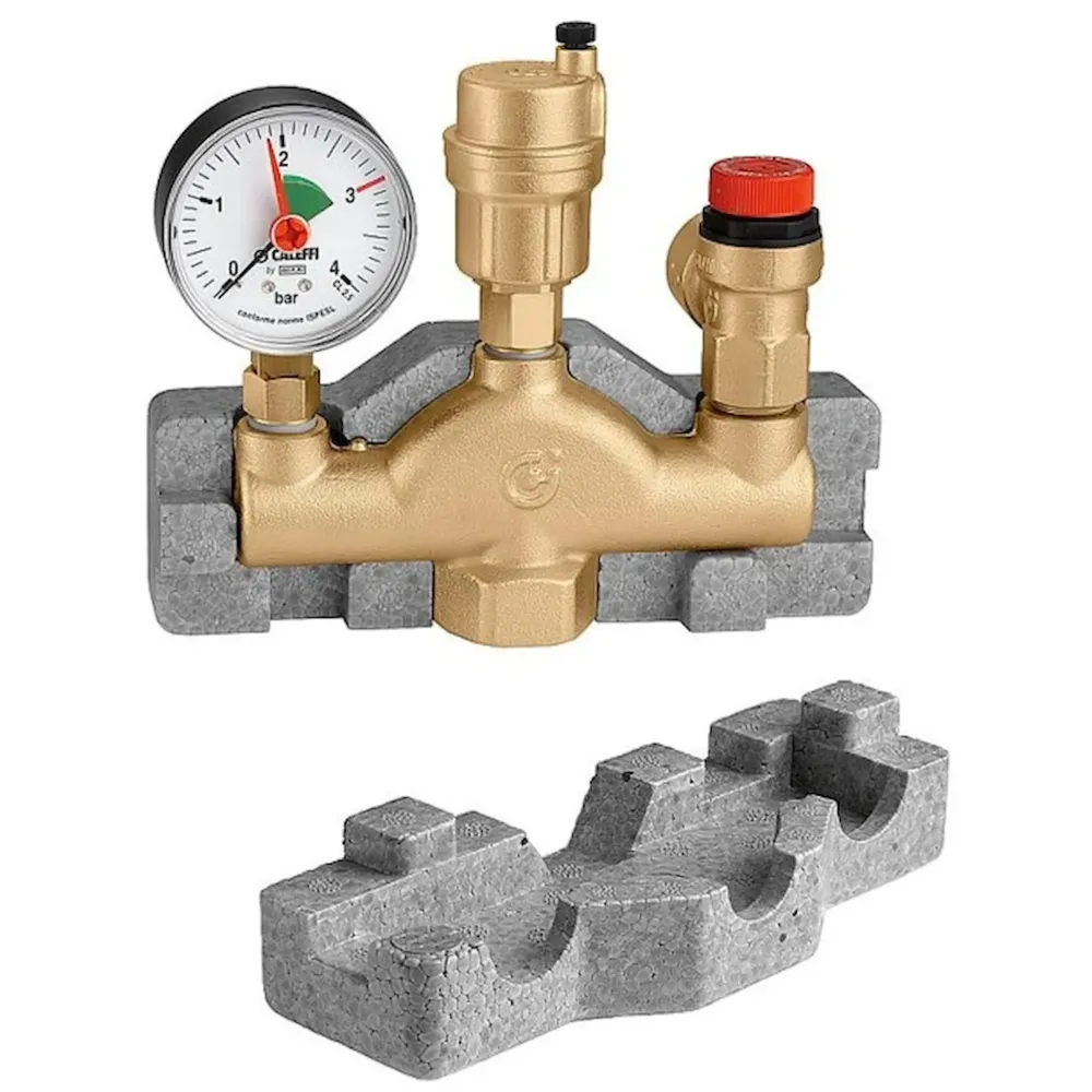 Skupina pro bezpečnost kotlů 1" Caleffi s regulátorem tlaku pro topné systémy
