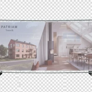 Banner na stavební plot – síťované PVC – 3.5 × 2.0 m – s vlastním potiskem