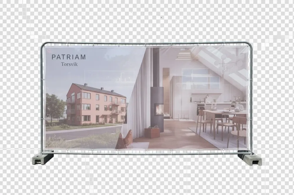 Banner na stavební plot – síťované PVC – 3.5 × 2.0 m – s vlastním potiskem