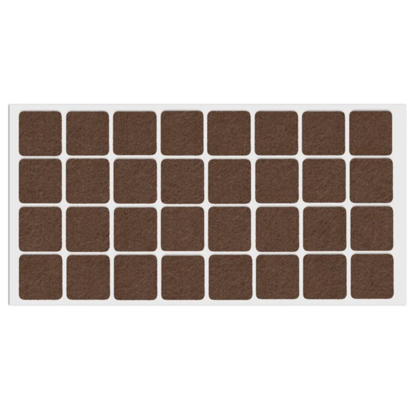 Samolepící filcová podložka 25x25mm - hnědá