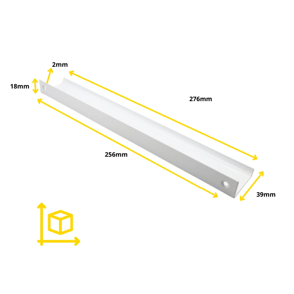 Profil rukojeti Edge Grip 256 mm (celková délka 276 mm) - bílá