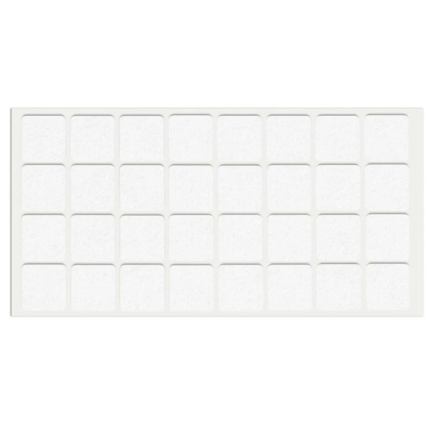 Samolepící filcová podložka 25x25mm - bílá