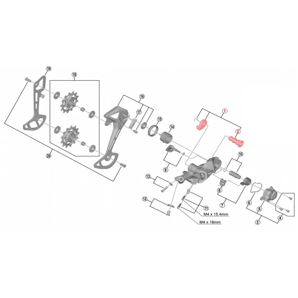 12V montážní sada zadního přehazovače SHIMANO SLX RD-M7100
