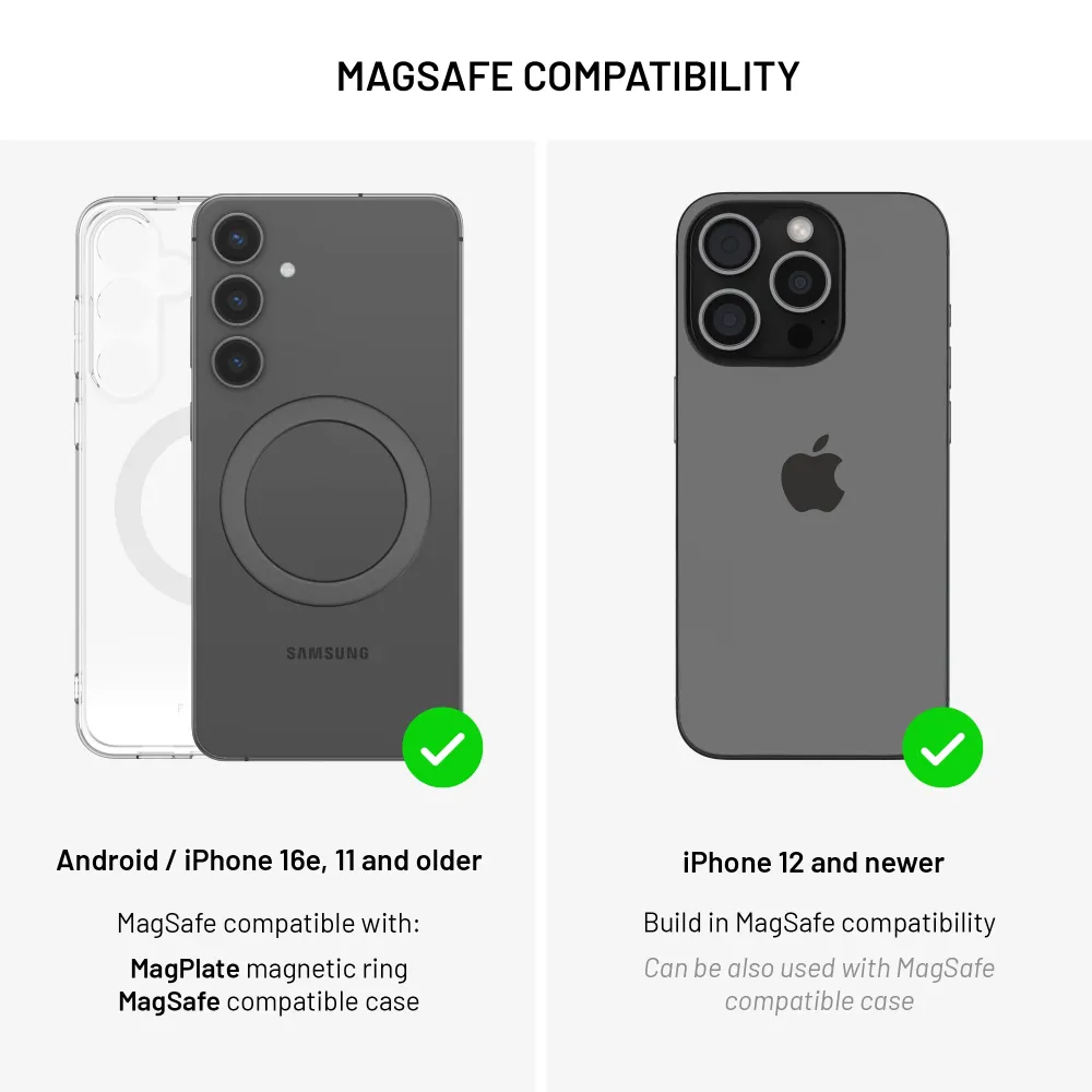 Držák do auta s bezdrátovým nabíjením FIXED MagAir s podporou uchycení MagSafe standardem Qi2, 15W, černý