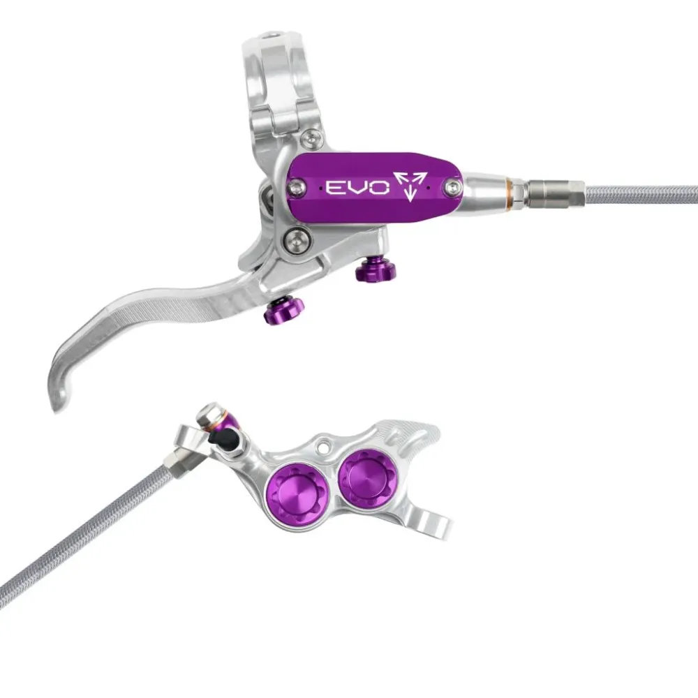 HOPE TECH 4 EVO TR4 Aviation zadní brzda stříbrná/fialová