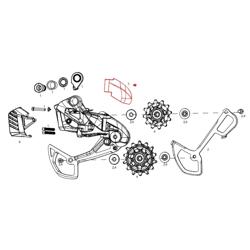 Kryt závěsu zadní přehazovačky SRAM GX Eagle AXS #11.7518.097.002