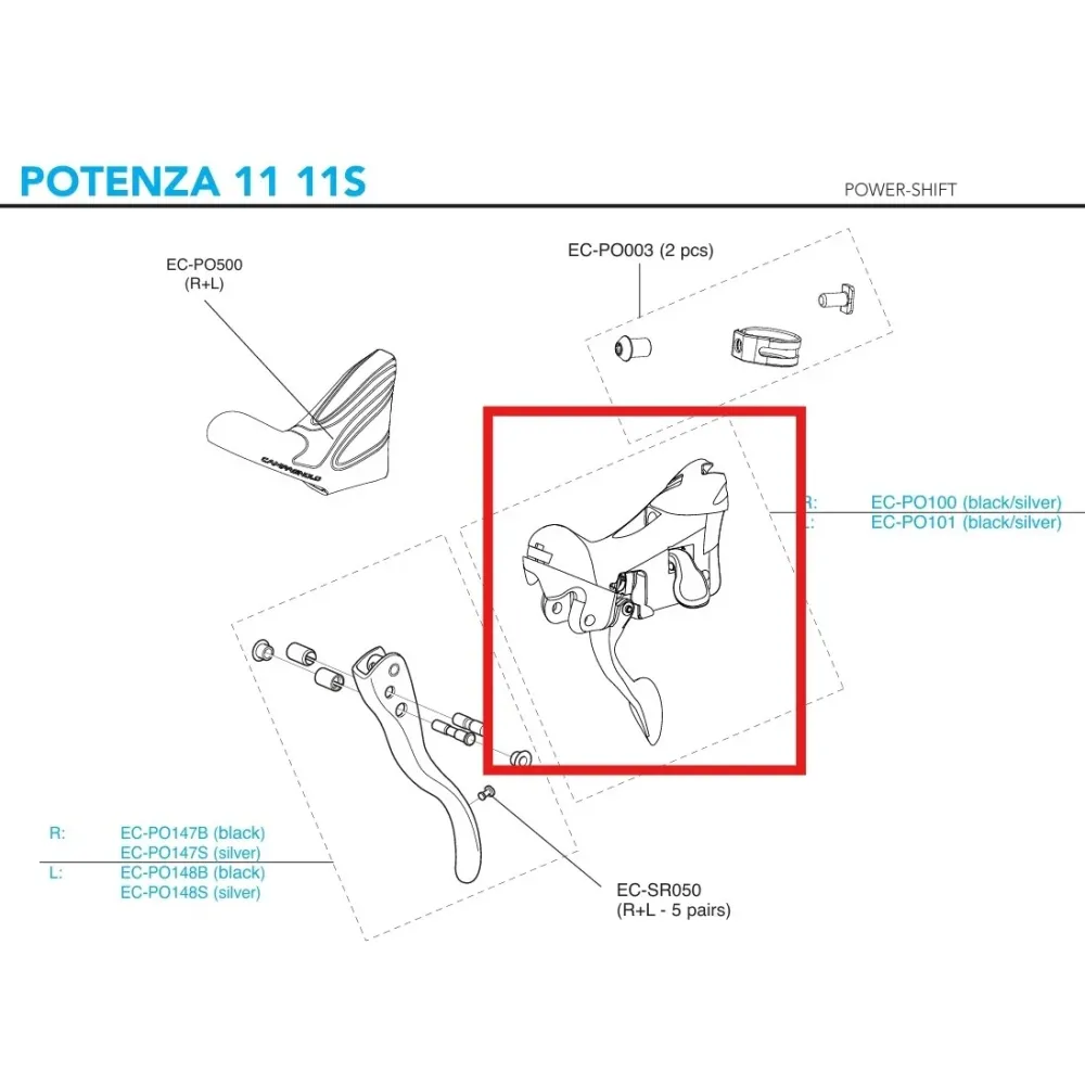 Levé tělo řadicí páky CAMPAGNOLO POTENZA 11V 2018 Brzda na ráfek