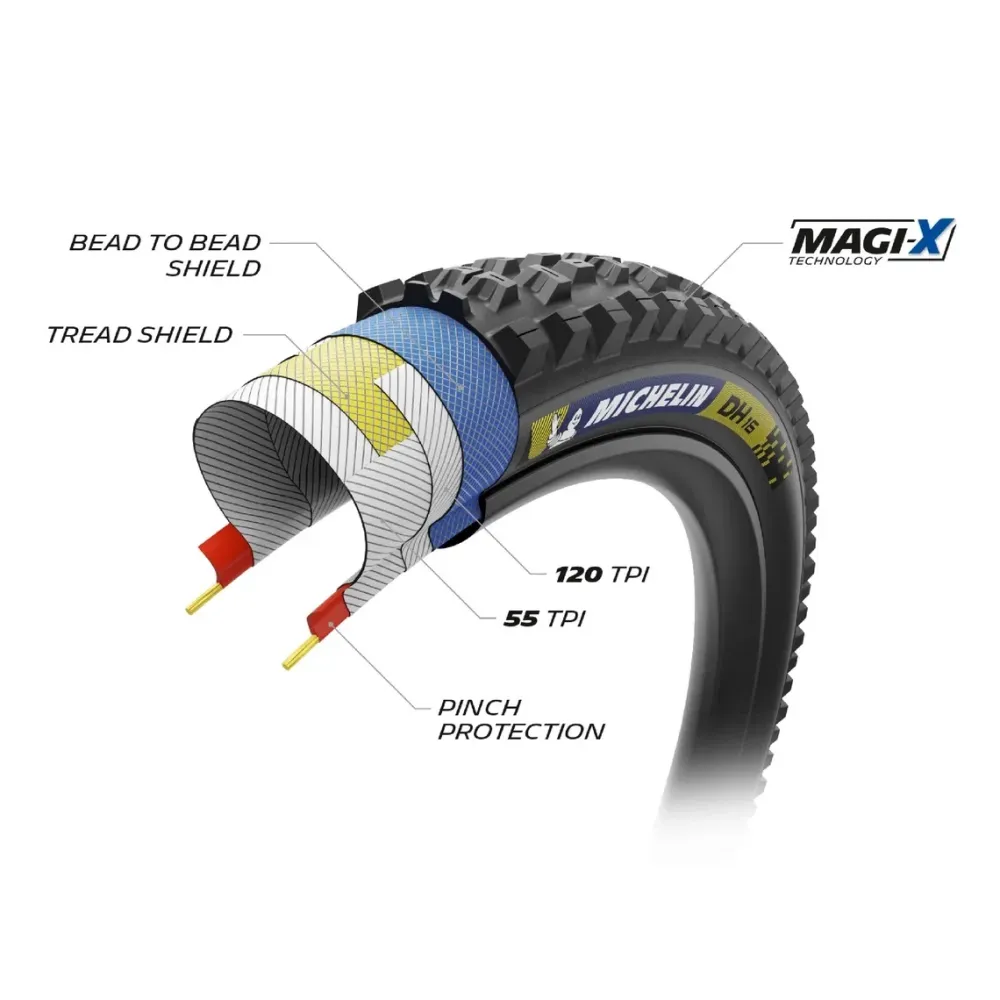MICHELIN DH16 Racing Line Dark 27.5x2.40 Měkká pneumatika připravená na bezdušové použití