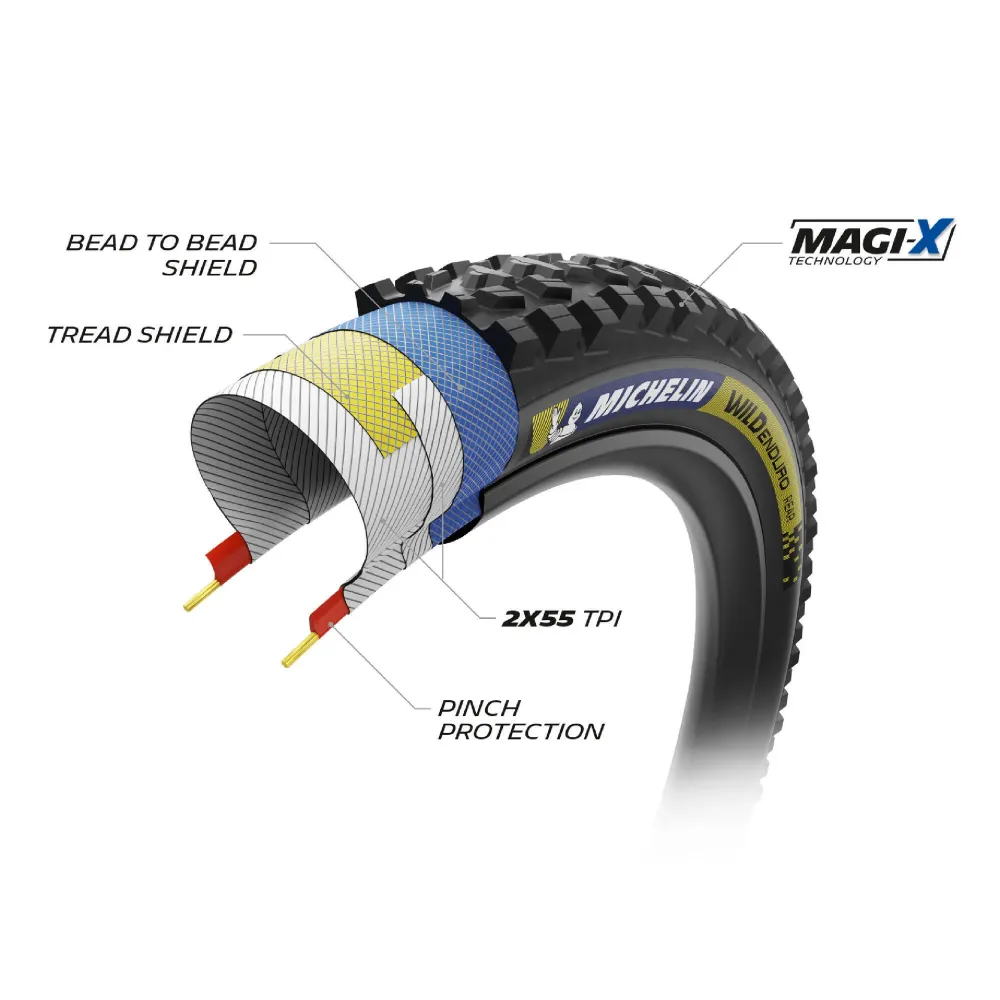 MICHELIN WILD ENDURO REAR Racing Line Dark 29x2.40 Měkká pneumatika připravená na bezdušový provoz