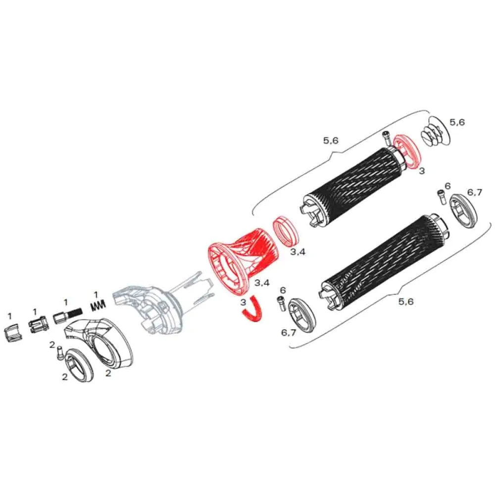 Náhradní sada rukojetí pro přední řazení SRAM GRIP SHIFT XX / X0 #11.7018.010.000