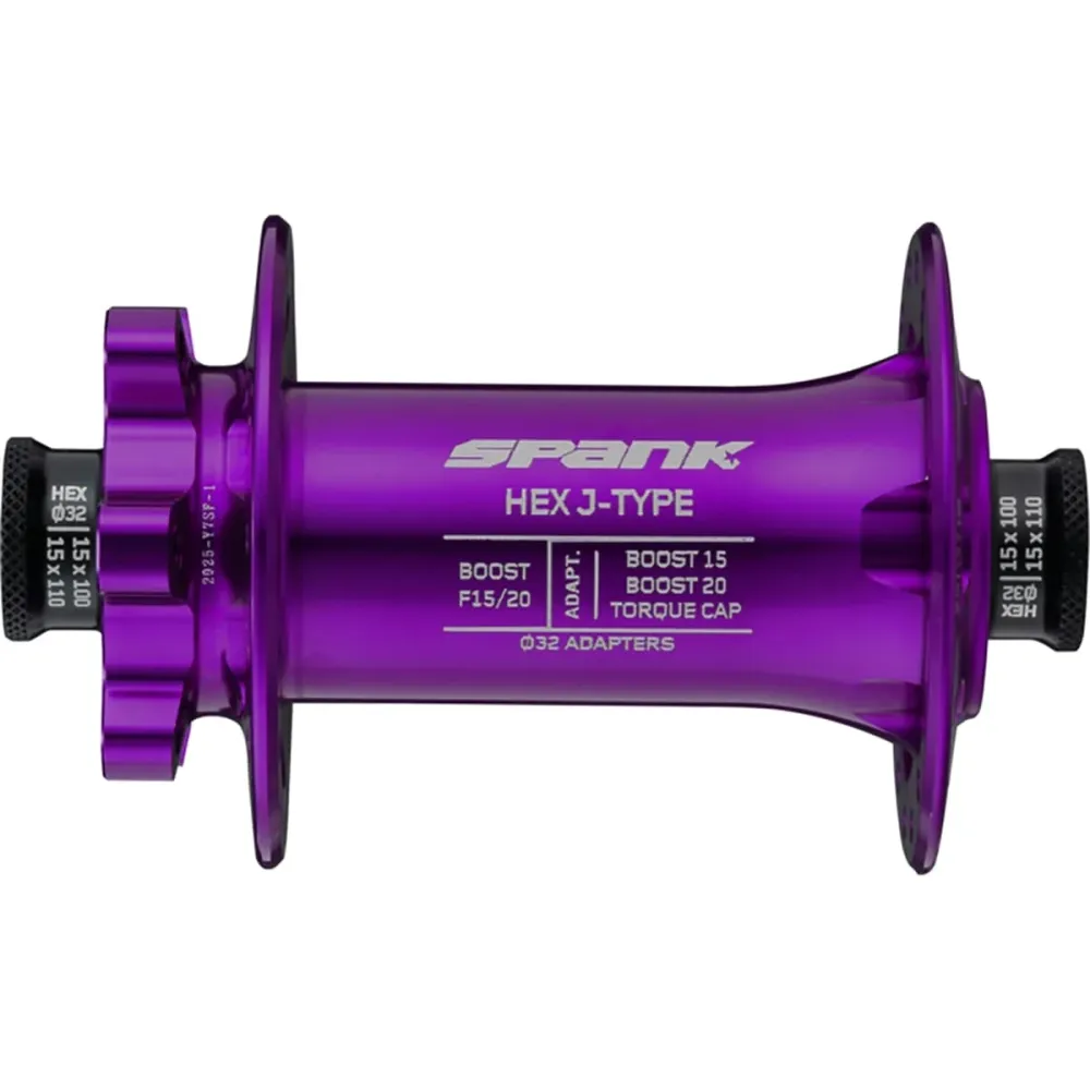 Přední náboj SPANK HEX 15/20 mm Boost s 32 otvory fialový