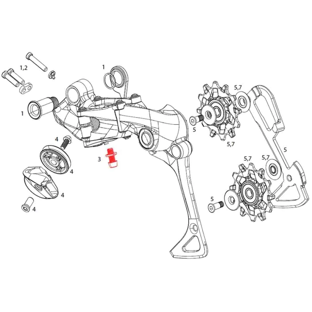 Šroub lanka zadního přehazovače SRAM XX1 1x11V #11.7518.015.000