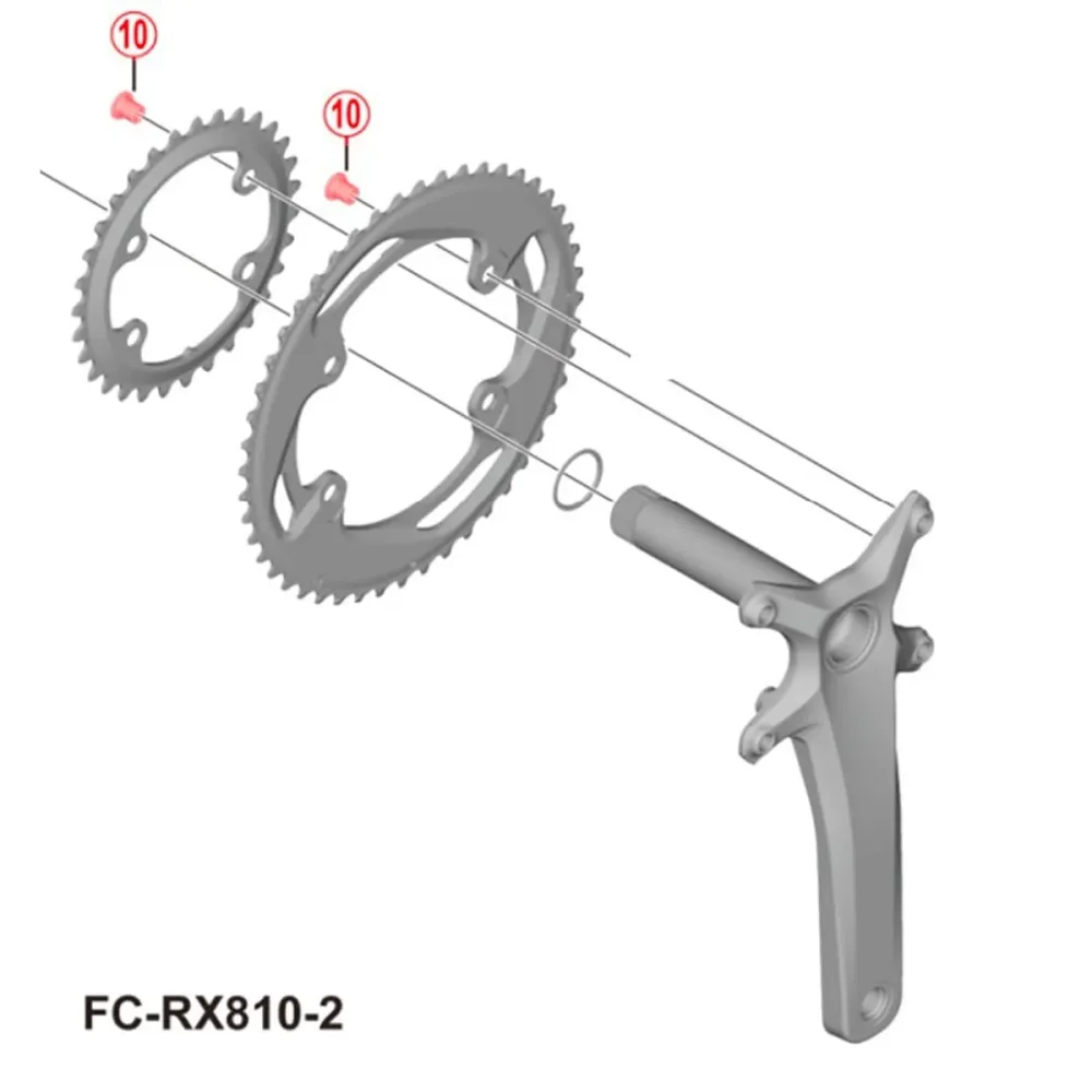 Sada 4 šroubů řetězového kroužku pro klikovou sadu SHIMANO GRX FC-RX810
