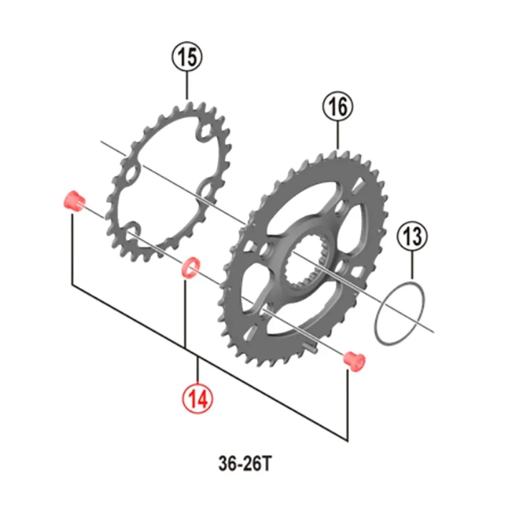 Sada šroubů matic pro dvojitou klikovou sadu SHIMANO SLX FC-M7100-2 12V, černá (x4)