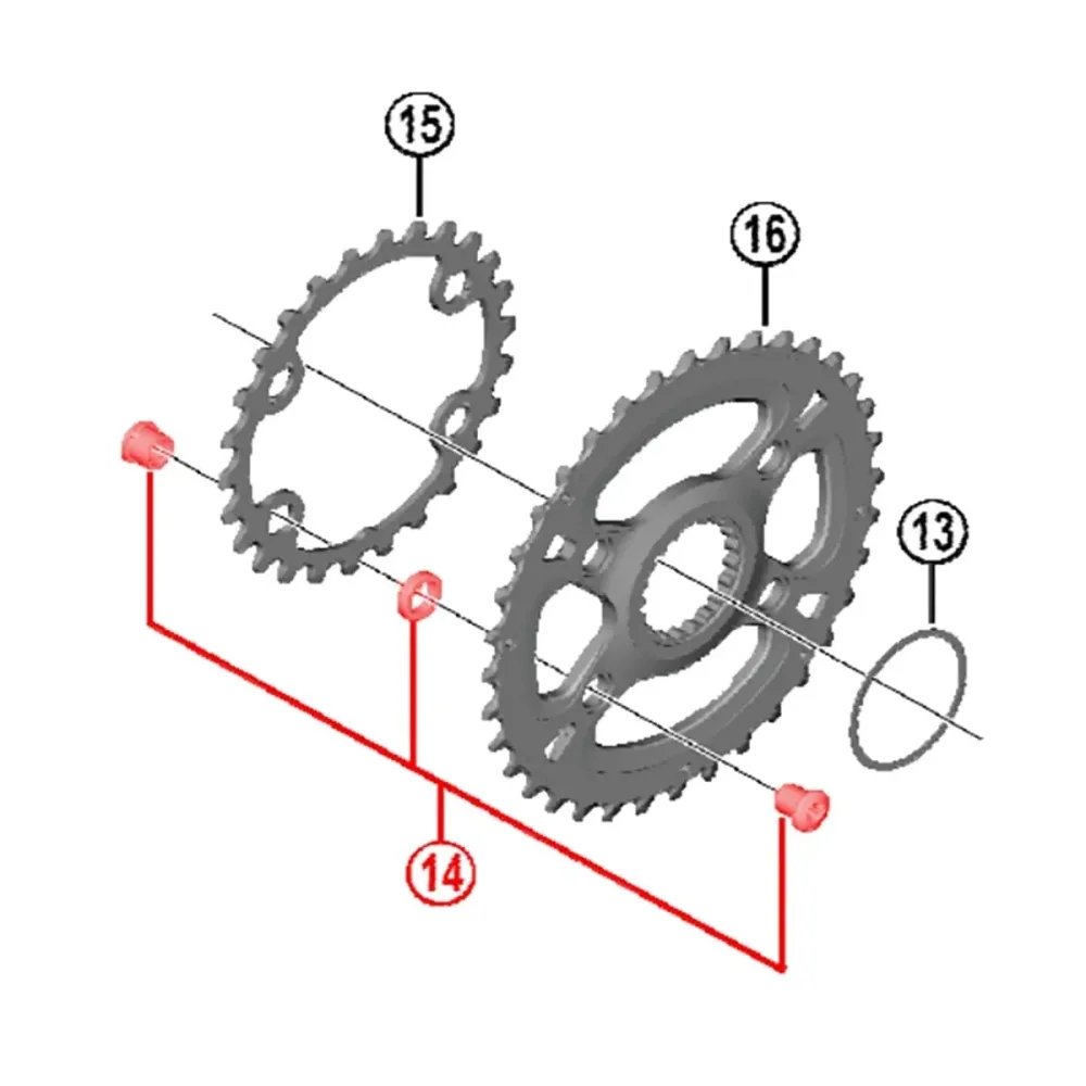 Sada šroubů matic pro dvojitou klikovou sadu SHIMANO XT FC-M8100-2 12V, černá (x4)