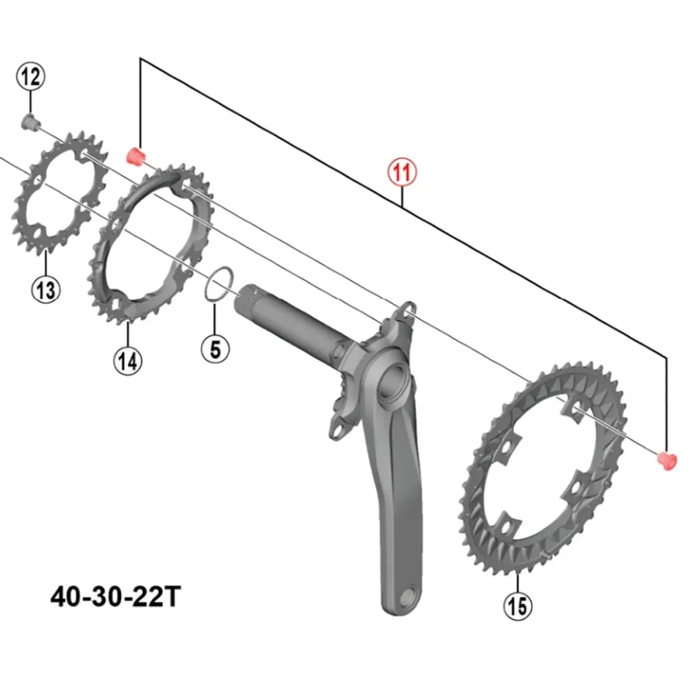 Sada šroubů matic vnějšího řetězového kroužku pro trojitou klikovou sadu SHIMANO DEORE FC-M6000 černá (x4)