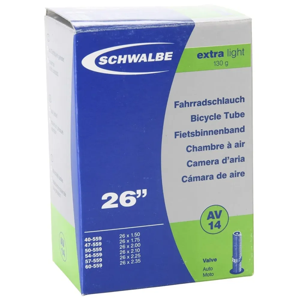 SCHWALBE EXTRA LIGHT AV 14 26x1,50/2,35 Butylová duše Schrader 40 mm