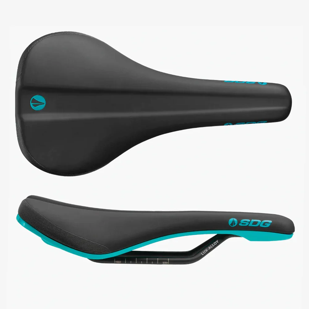 SDG Bell V3 Rails Lux Alloy Sedlo černá/tyrkysová