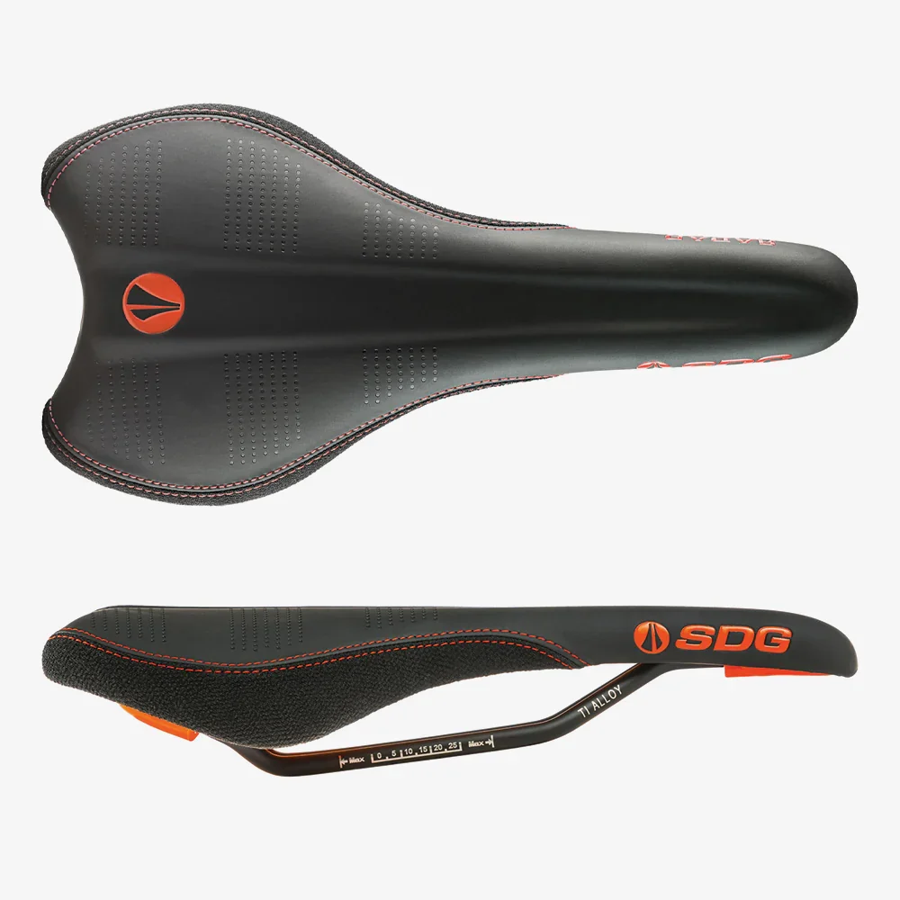 SDG RADAR MTN Rails Titanovo-hliníkové sedlo Black/Orange