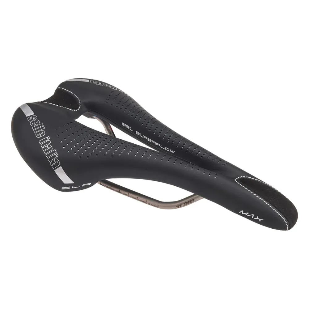 Sedlo SELLE ITALIA MAX SLR GEL SUPERFLOW L Rails TI316 Black