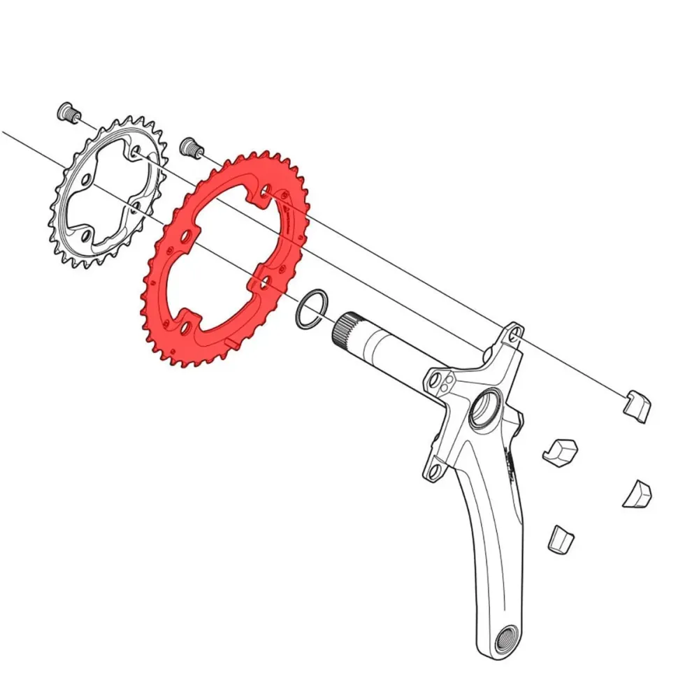 SHIMANO XTR M980 10V 4 otvory 104mm vnější řetězový kroužek