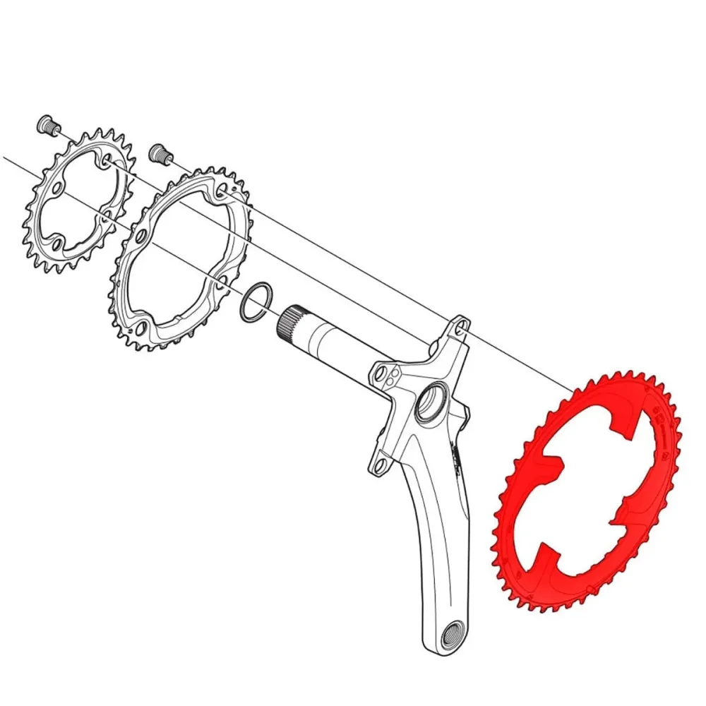 SHIMANO XTR M980 10V 4 otvory 104mm vnější řetězový kroužek