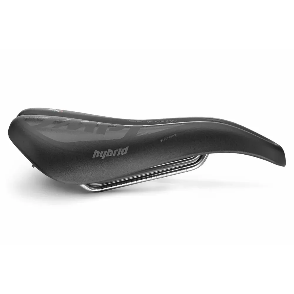 SMP HYBRIDE GEL Sedlo 140mm široké Ocelové kolejnice Černá