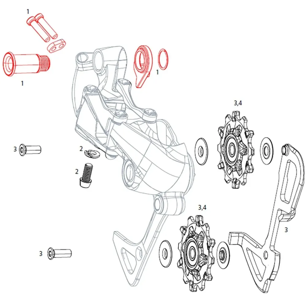 SRAM GX 1x11V zadní přehazovačka Montážní přítlačný šroub #11.7518.055.000