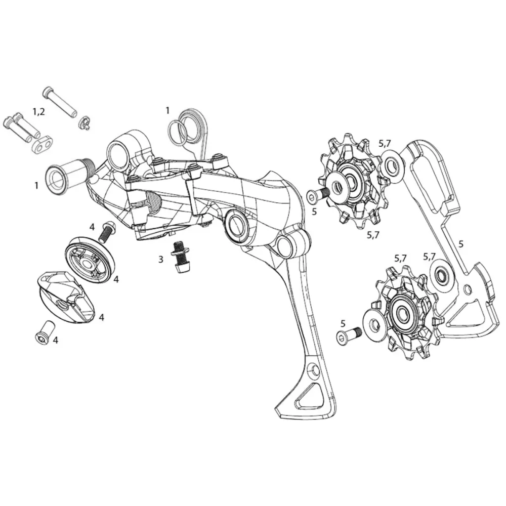 SRAM GX DH / X01DH 7V Sada zadního přehazovače B přítlačného šroubu #11.7518.068.000