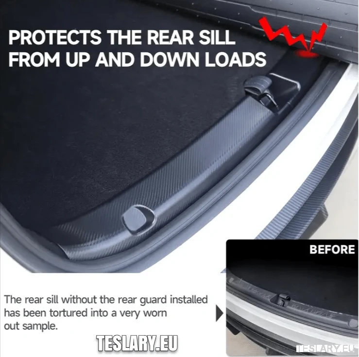 Tesla Model Y 2021 - 2024 ABS ABS Trunk Protector Guard pro uhlíkové vlákno
