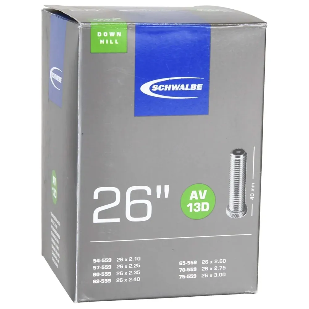 Vnitřní duše SCHWALBE DOWNHILL AV 13D 26x2.10/3.00 Butyl Schrader 40 mm