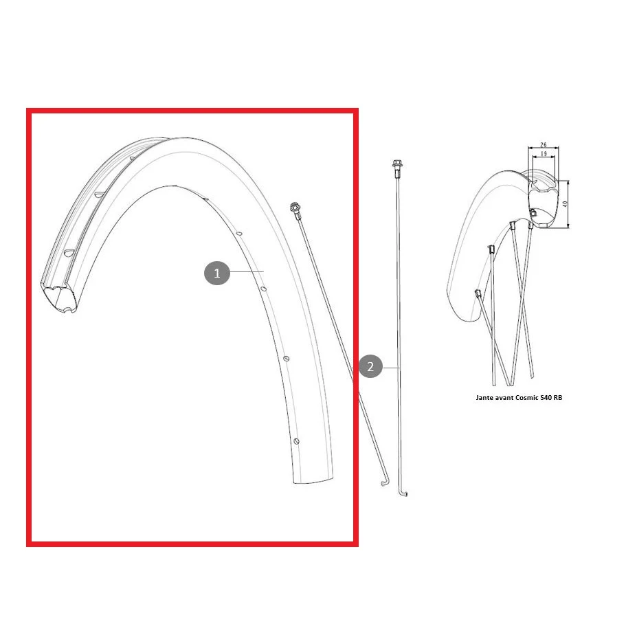 Ráfek zadního kola MAVIC COSMIC S40 RB