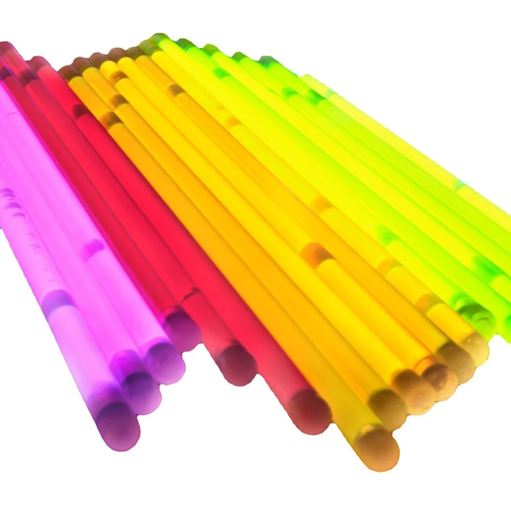 Fluorescenční čelenky svítící ve tmě – 100 kusů v různých barvách