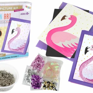 Kreativní DIY sada s flitry hřebíčky Plameňák – Clementoni