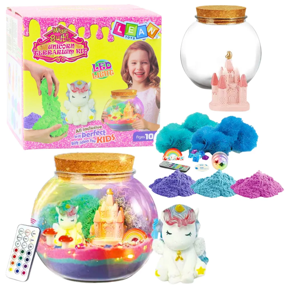 Kreativní DIY terrarium s jednorožcem LED lampičkou s dálkovým ovládáním