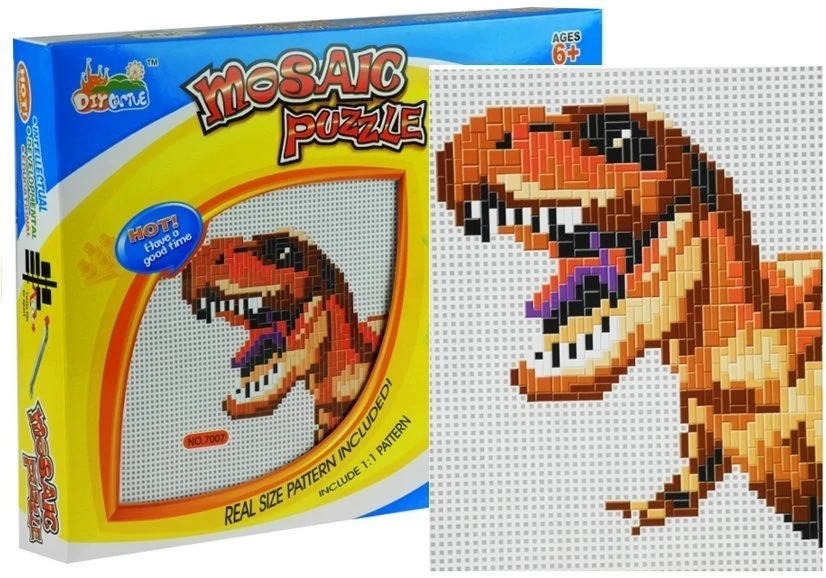 Mozaiková samolepka dinosaurus - kreativní puzzle