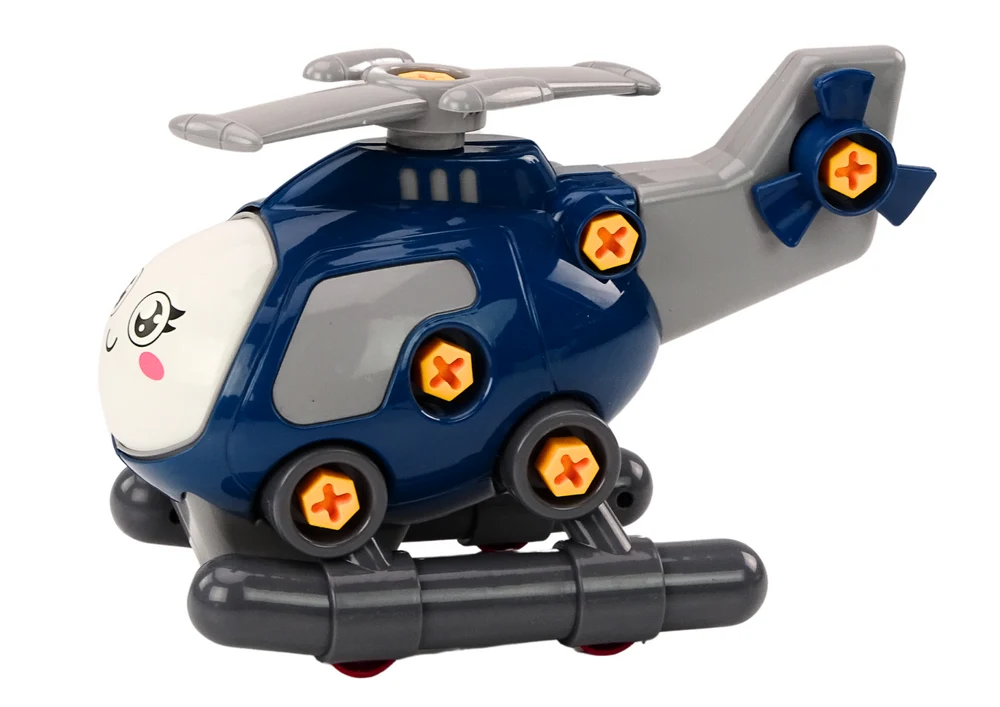 Rozebírací helikoptéra s vrtačkou nářadím pro děti – modrá