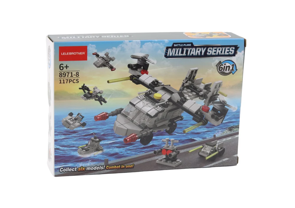 Stavebnice helikopter 6v1 DIY set vozidel – 117 dílů