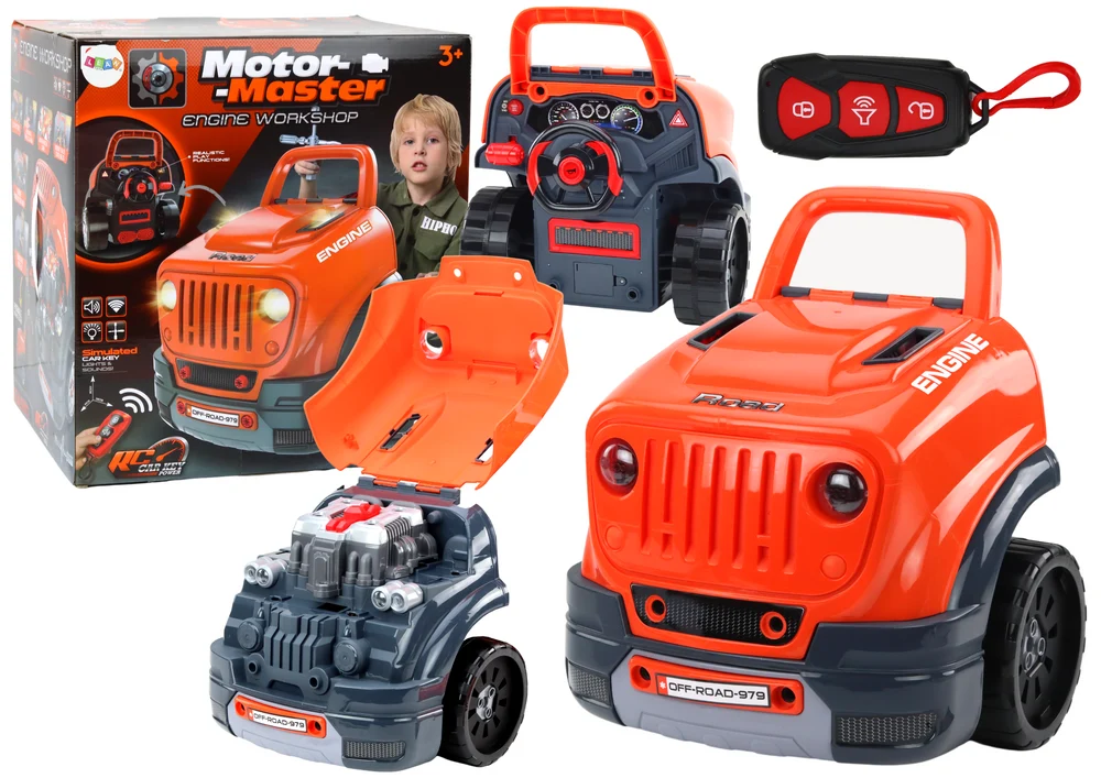 Warsztat s motorem k rozebrání DIY sada – oranžový