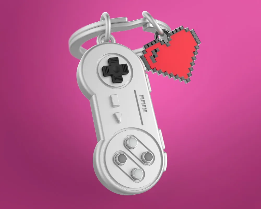 MTM - Key FOB - Retro Game Controller - Klíčové prsteny