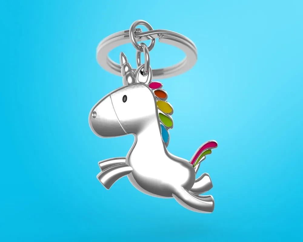 MTM - klíčový prsten - Rainbow Unicorn - Klíčové prsteny