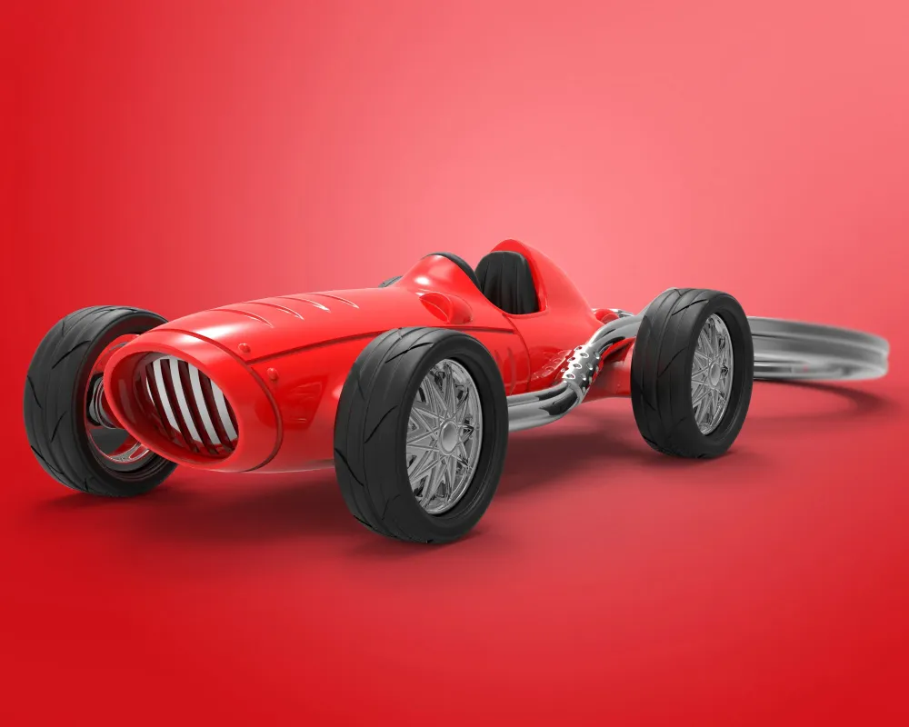 MTM - PŘÍVĚSEK NA KLÍČE - Retro formule červená - Klíčenky