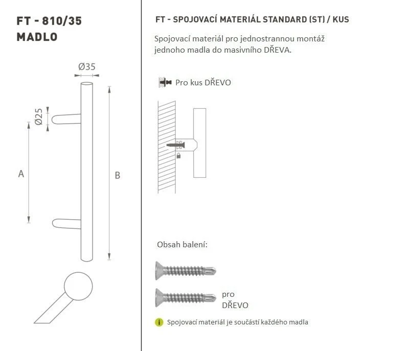 FT - RUKOJEŤ kód K10 â'¬Å¡Â¬Â¹Ã†â€Â¦ ™35 mm ST pc - Kulaté odsazené rukojeti