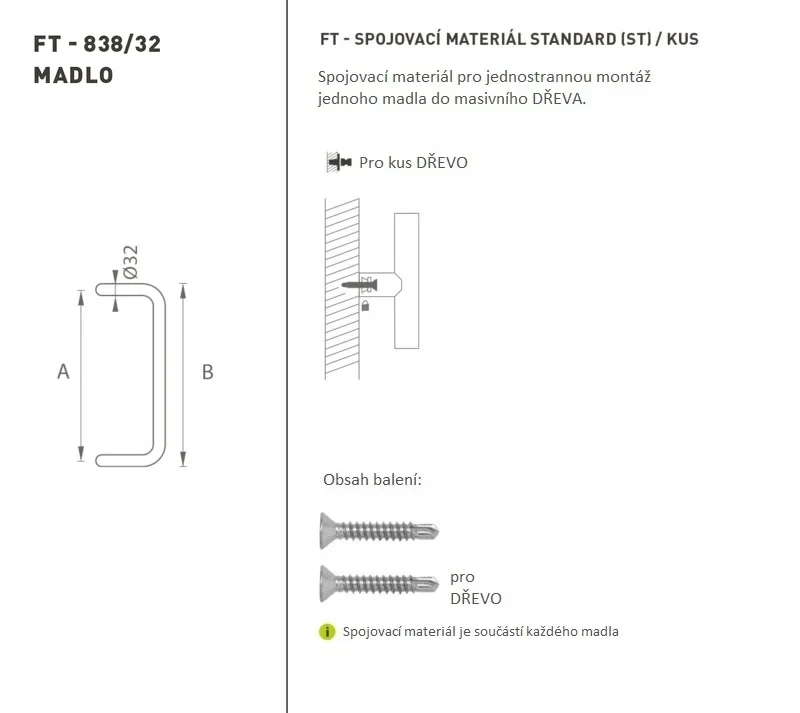 FT - RUKOJEŤ kód K38 â'¬Å¡Â¬Â¹Ã†â€™Â¦ 32 mm ST pc - Kulaté odsazené rukojeti