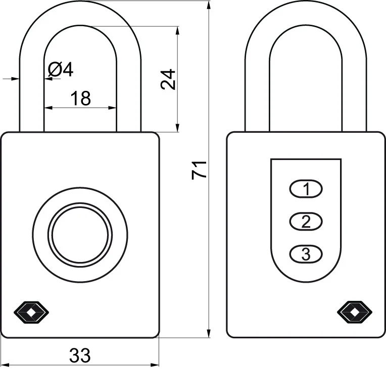 Biometrický visací zámek RV.TSA.ZW