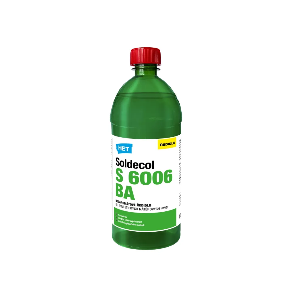 HET Soldecol S 6006 ředidlo bezaromátové S BA do syntetických nátěrových hmot